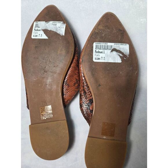 Madewell Brown Snake Print Flats - Picture 5 of 7